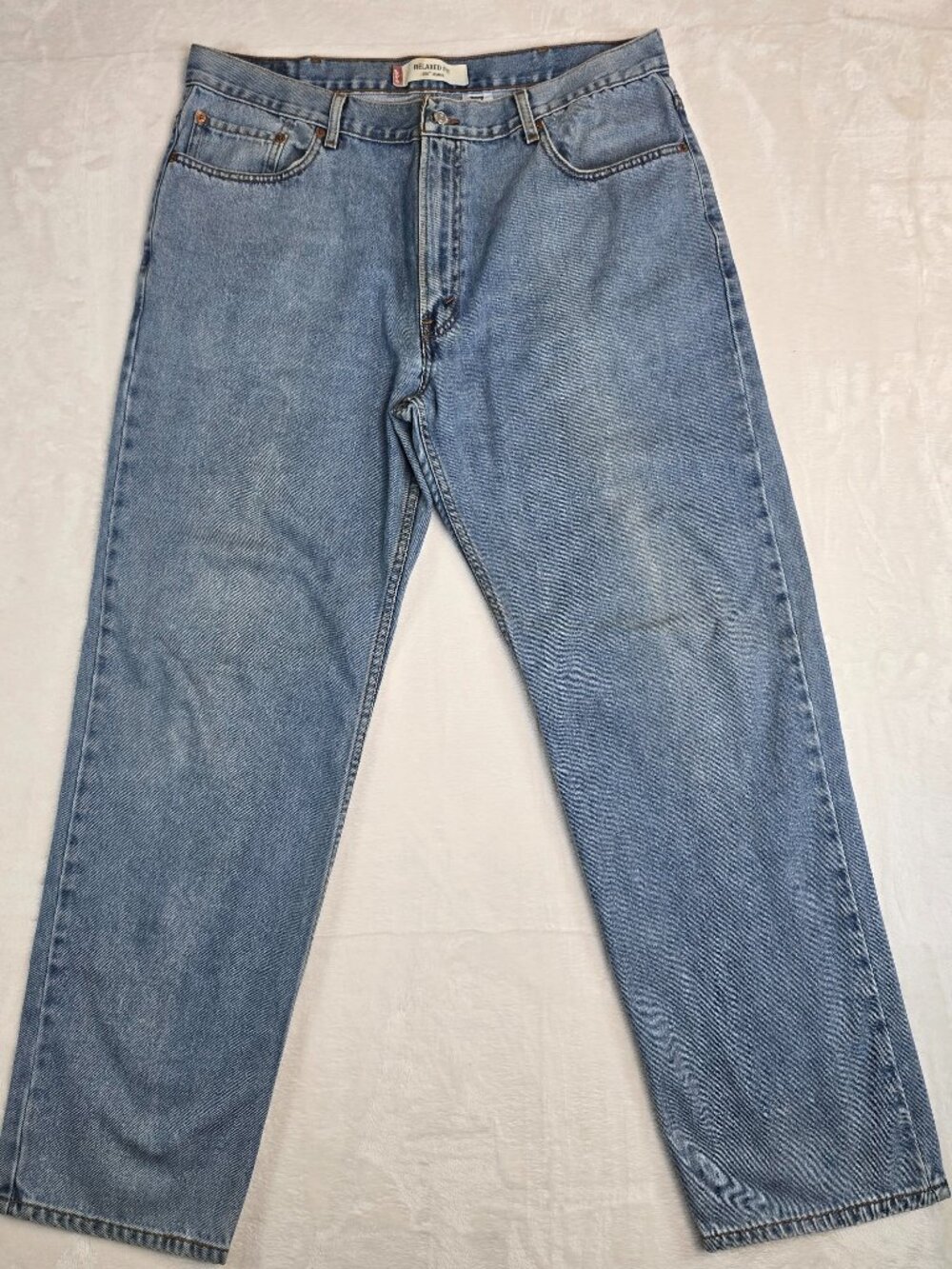 Levis 550 Mens 40x34 Relaxed Fit Blue Denim Jeans 100% Cotton Medium Wash